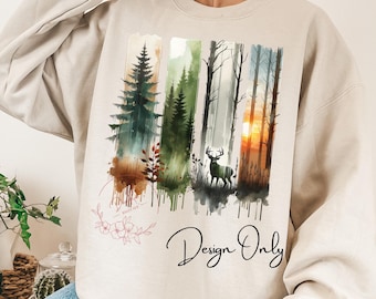 Watercolor Deer PNG: Brushstroke Buck Sublimation Design (Digital Download)
