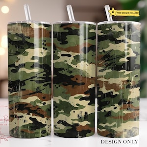 Camo Tumbler Wrap PNG: Camouflage Sublimation Design (Digital Download)