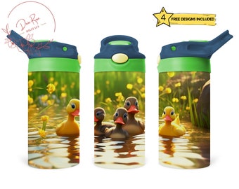 Envoltorio para vaso de patitos: Animales de granja, para niños, 355 ml (archivo PNG digital)