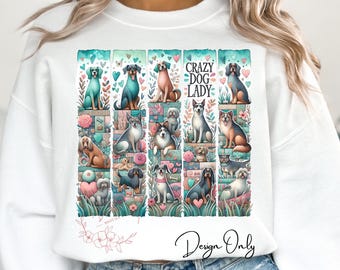 Crazy Dog Mom PNG: Funny Dog Lover Sublimation Design (Digital Download)