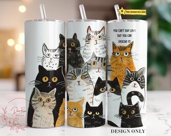 Cat Rescue Tumbler Wrap: Kitten Lovers Sublimation Design (PNG Digital Download)