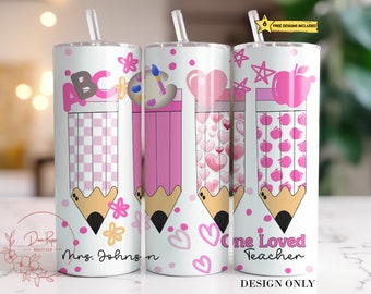 Envoltorio para vaso de San Valentín para maestros: Diseño personalizado de sublimación PNG de 593 ml (descarga digital)