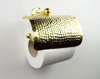 Brass Toilet Paper Holder, Vintage Gold Finish, Wall Mounted
