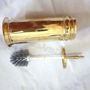 Brass Bathroom Unlacquered Toilet Brush, Brush For Bathroom, Brass Bathroom Accessories - Toilet Holder Freestanding- Bathroom decor