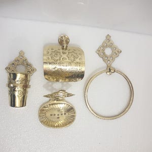 Brass towel holder,Brass Roll Holder For Bathroom,Bathroom Accessories Set,  Includes Soap Dish, Toilet Paper Holder, Brass Soap Dish