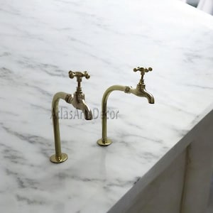 Brass kitchen faucet with upstands, sink brass kitchen taps ,countertop bib pair faucets, Brass water Spigot, vintage faucet