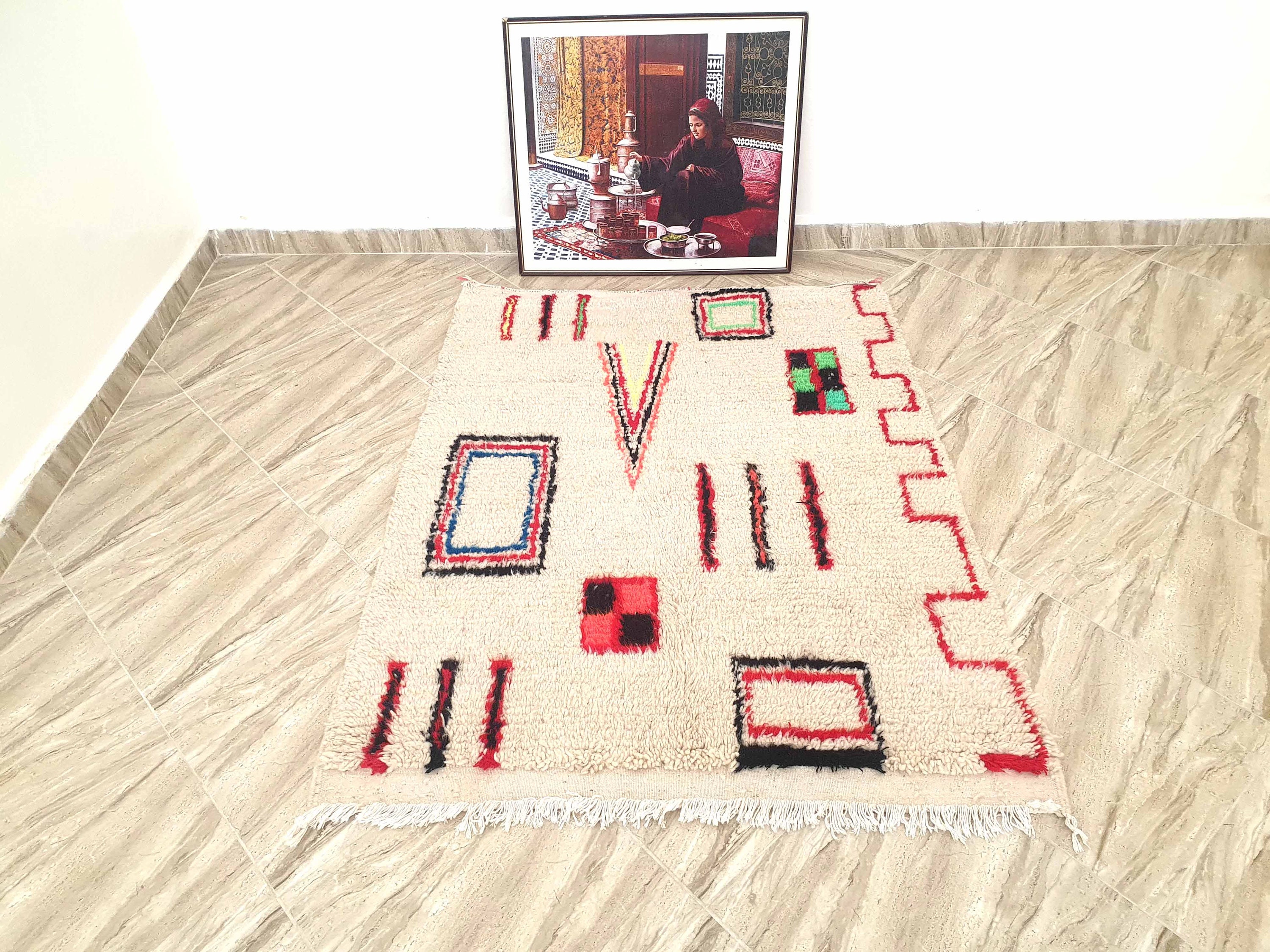 Beni ourain Wool Rug Authentic Rug Colorful beni Rug Etsy