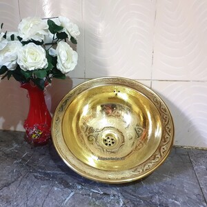 Moroccan Round sink wash basin, Vessel Bathroom Sink Faucet, Dropped in Sink - Kitchen Sink Basin, Vintage sink