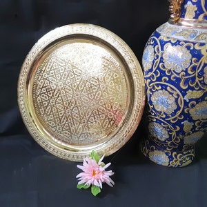 Moroccan tea tray, brass tray, large Serving tray, Moroccan brass tea tray, wedding gift, Christmas gift, housewarming gift