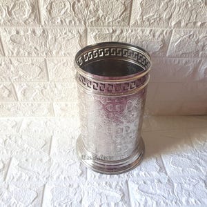 Silver Waste Basket, Brass Basket for Bathroom, Waste paper basket for bathroom, Trash bin office trash, waste paper basket for bathroom
