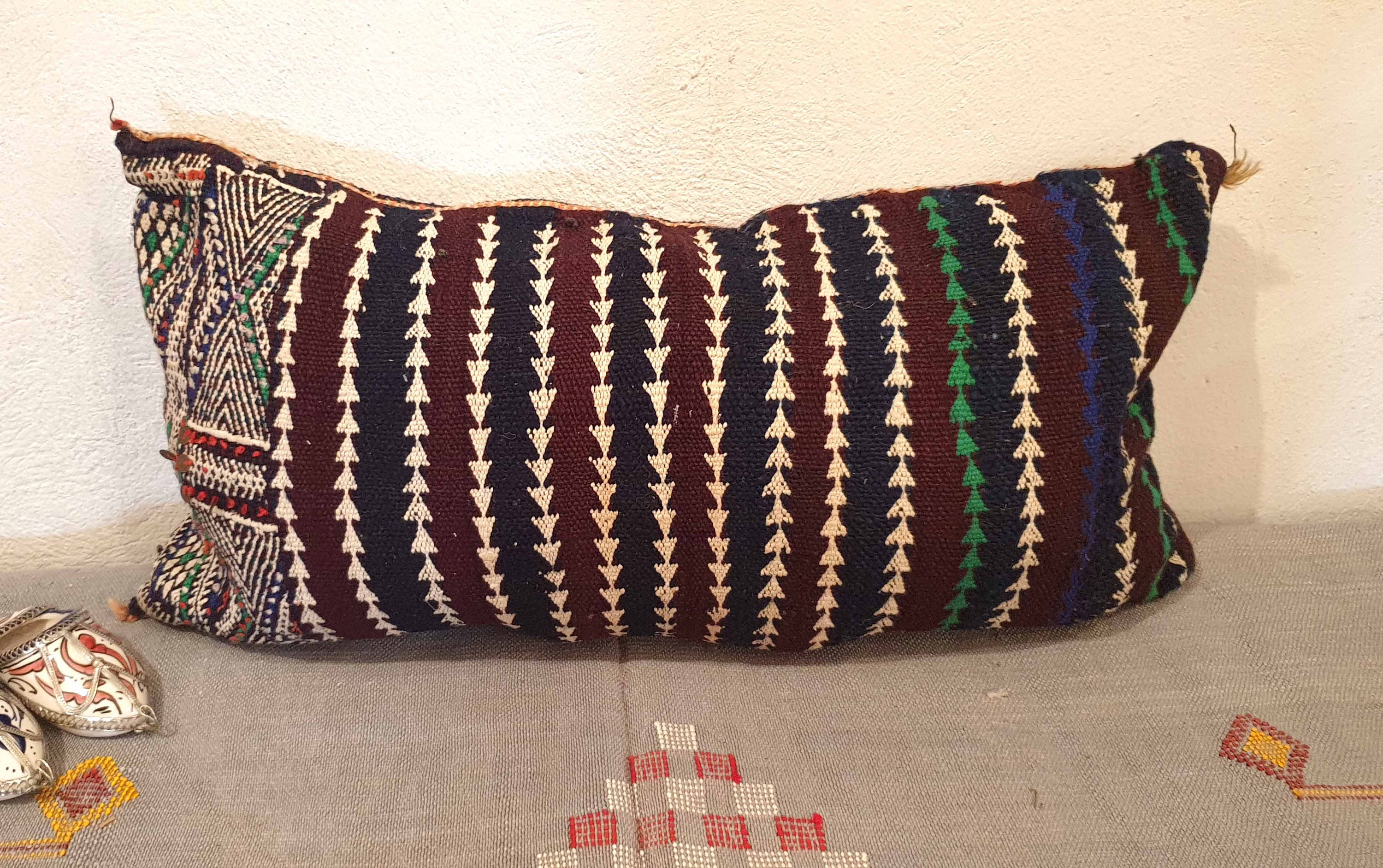 Vintage Moroccan Pillow Kilim Handmade Berber Kilim Pillow Etsy