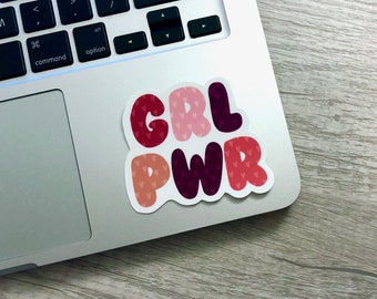 GRL PWR pegatina, etiqueta engomada de poder de la niña, pegatina femenina, pegatina de inspiración