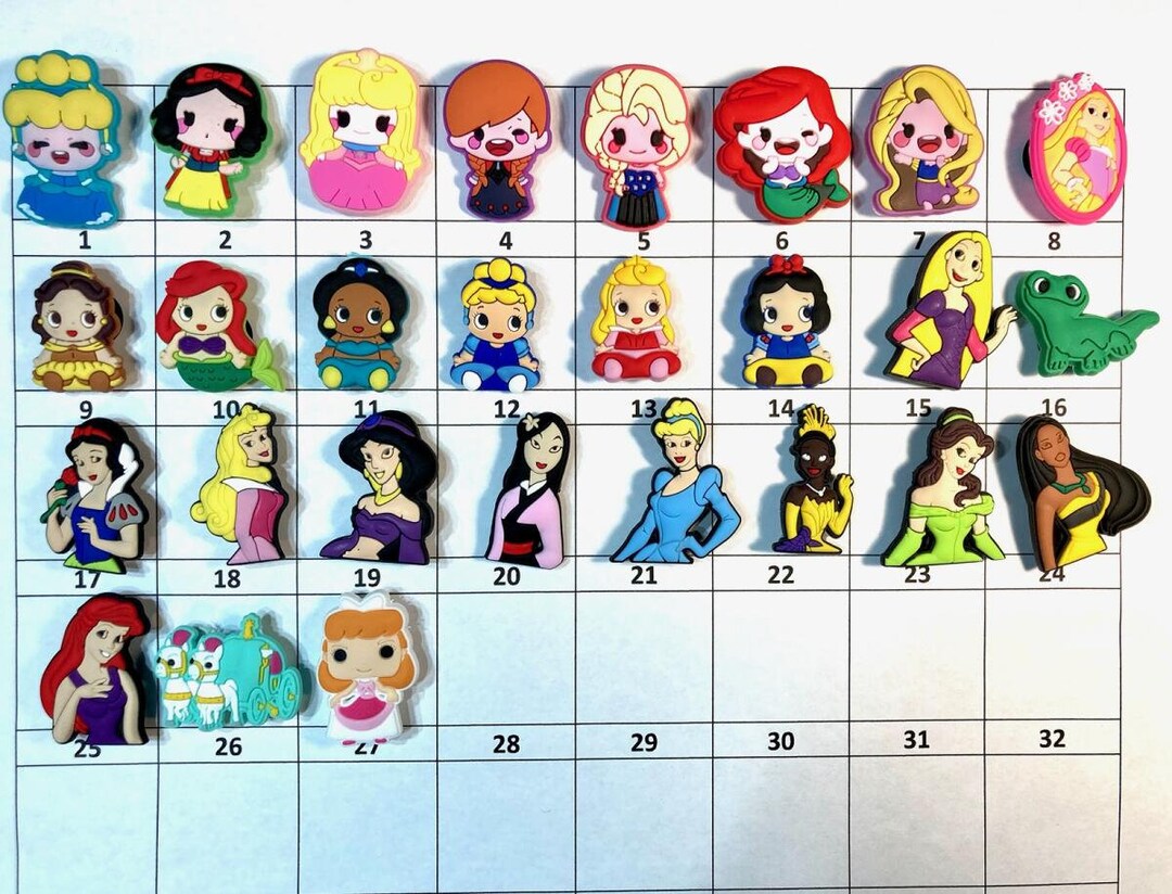 Shoe Charms - Princesses - Choose 1-27 - LISTING O - Etsy