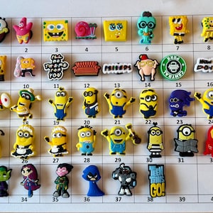 Charms para zapatos Bob Esponja Minions Amigos Teen Titans - Elige del 1 al 38 - LISTADO Q