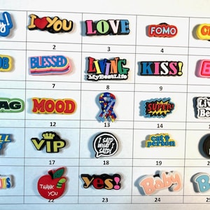 Shoe Charms - Slang Phrases   - Choose 1-25 - LISTING WW
