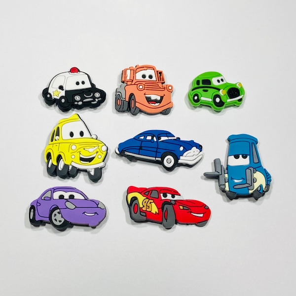 Shoe Charms Cartoon Cars 8pc set