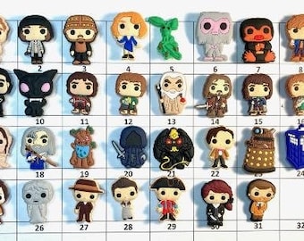 Charms de chaussures au choix 1-31 Wizard Les Animaux fantastiques Doctor Who Outlander LOTR - LISTE E