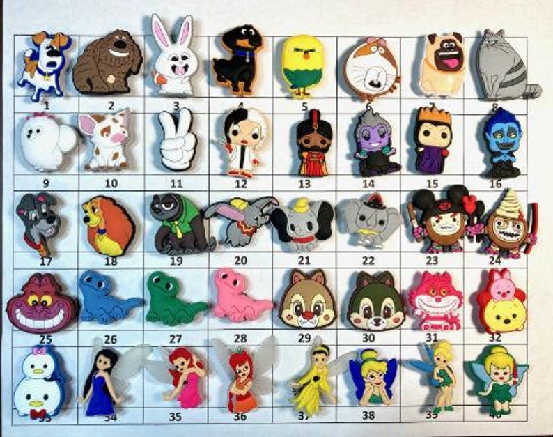 Shoe Charms - Pets Villains Pixies - Choose 1-40 - LISTING P - Etsy
