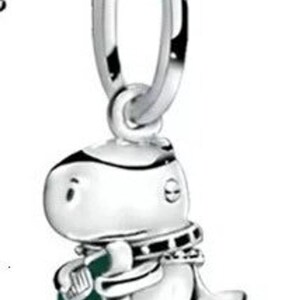 Dino the Dinosaur Single European Charm Bead Sterling Silver FREE Shipping from US