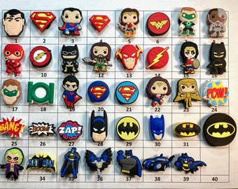 Shoe Charms 1-40 DC Superheros - LISTING A