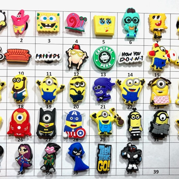 Shoe Charms Sponge Bob Minions Friends Teen Titans- Choose 1-38 - LISTING Q