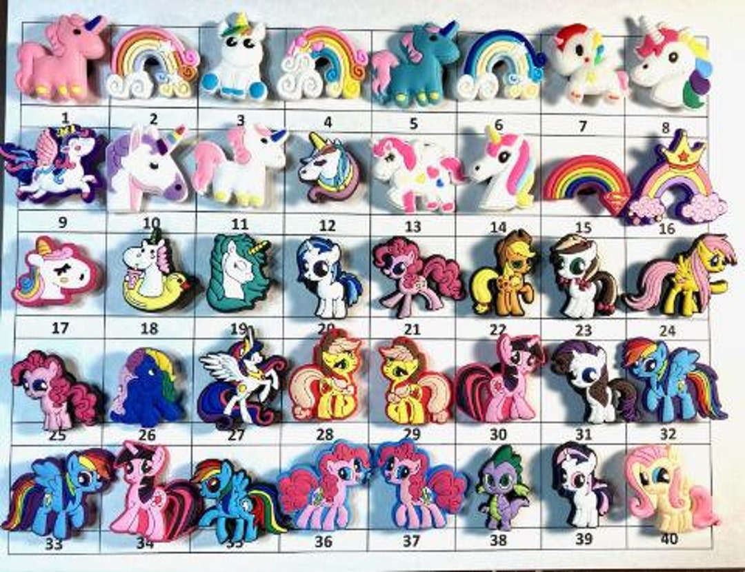 Shoe Charms Ponies Unicorns Rainbows Choose 1-40 LISTING BB