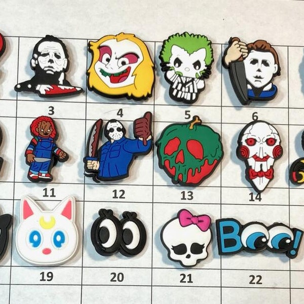 Shoe Charms Halloween Horror Nightmare  Choose 1-22 - LISTING S