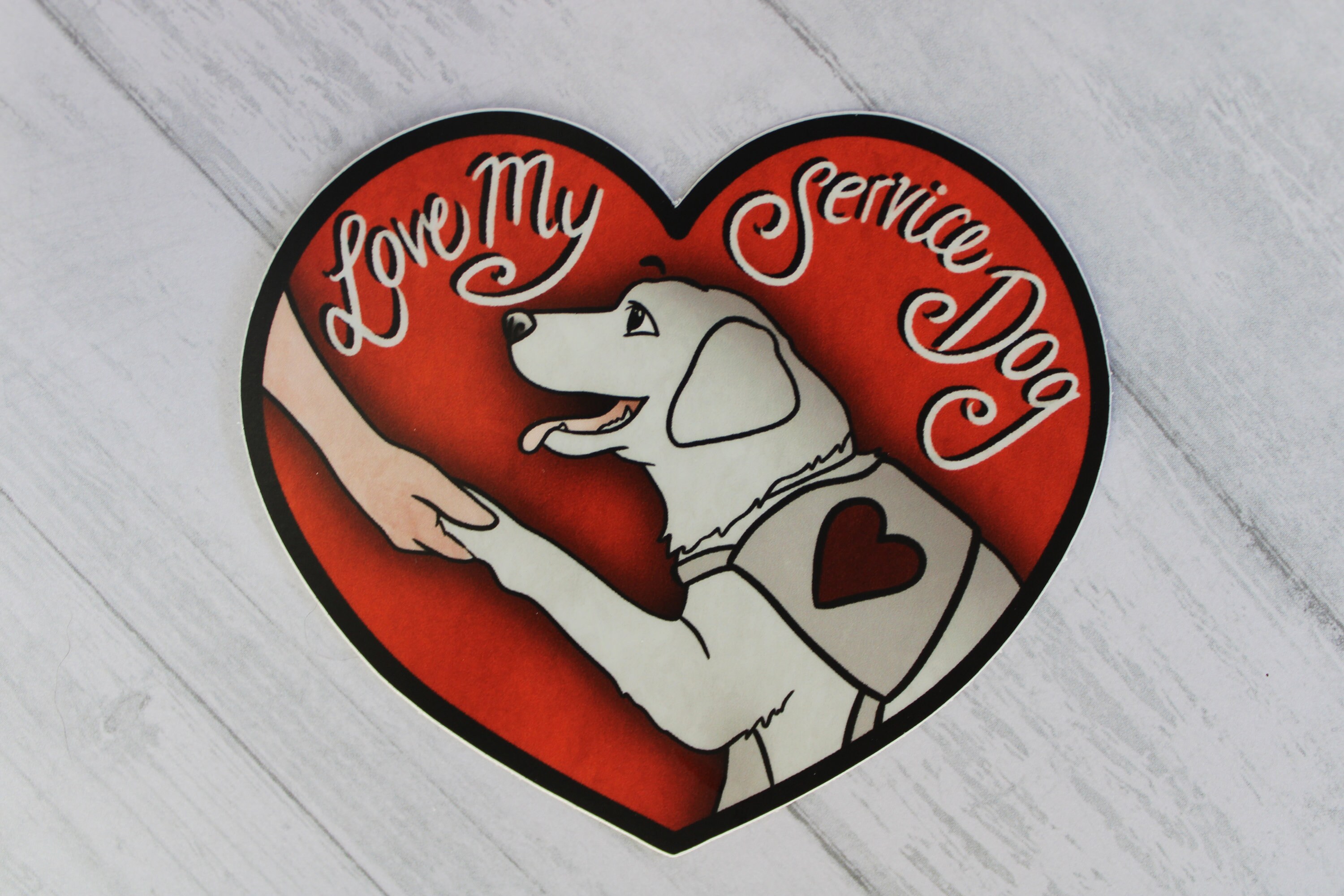 Love My Service Dog Sticker Etsy