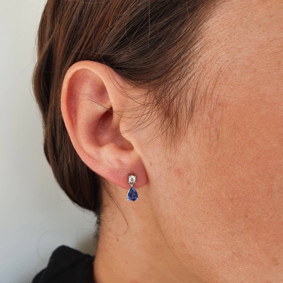 Beautiful sapphire and diamond earrings - new old