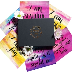 Cartes d’affirmation quotidiennes / ensemble de cartes postales - 10 cartes, soins personnels quotidiens, boîte-cadeau de bien-être, regain de confiance, cadeau de ramassage, art mural d’affirmation