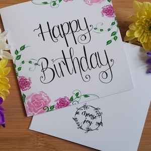 Happy Birthday Grußkarte, Feier, Handarbeit, Geburtstagskarte, Geburtstagsgeschenk, liebevolle Botschaft, recycelte Materialien, nachhaltiges Geschenk