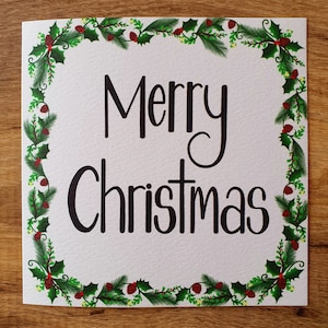 Carte de vœux joyeux Noël, Vœux de saison, Joyeux Noël, Souhaits de Noël, Fait à la main, Carte texturée de haute qualité, Matériaux recyclés