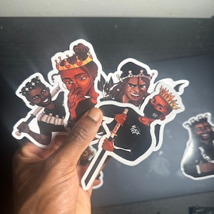 Confezione da 4 bellissimi adesivi fustellati Black Princes, perfetti per laptop, bottiglie d'acqua e quaderni, adesivi impermeabili e permanenti