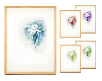 Kunstdruck, Aquarell, Wandbild, Motiv "Blume", Natur