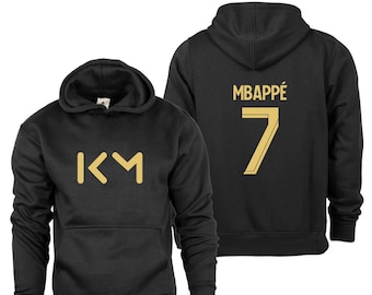 Mbappe Hoodie, Kids Boys Girls Football Soccer Hoodie, Gold Print On Front and Back of Hoody, Christmas, Birthday Gift