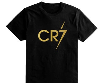 CR7 T Shirt Boys Ronaldo Football Gift Kids Gold Print Cristiano Top 5-13 Years