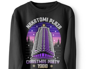 Nakatomi Plaza Party 1988 Christmas Jumper, Sweater, Sweatshirt, Xmas Funny 80's Die Movie Bruce