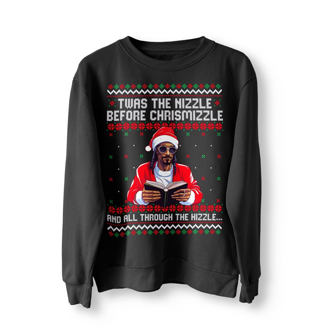 Snoop Dogg Christmas Jumper, Ugly Christmas Sweater Funny Christmas Sweatshirt,