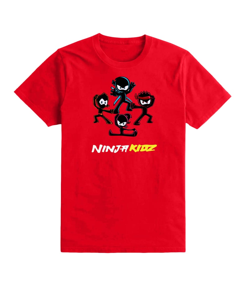 Kids Team Boys Girls Ninja Kidz Tv Gaming T-Shirt Childrens Funny Gift Tee Top image 4