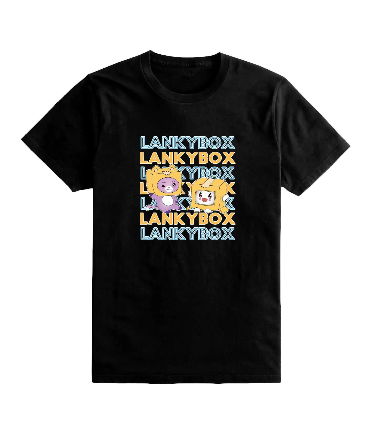 Kids Lankybox Inspired T-Shirt Funny Viral Youtuber Merch Boys Girls Tee Top Cute Gift Ideas