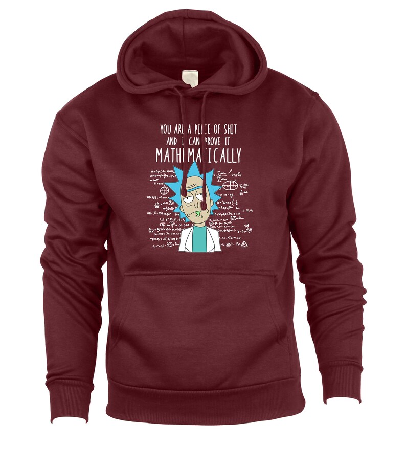 You Are A Piece of Sh*t and I Can Prove It Mathematically Funny Rick and Morty Inspired Hoodie, Graphic Hoodie, Birthday Gifts Maroon