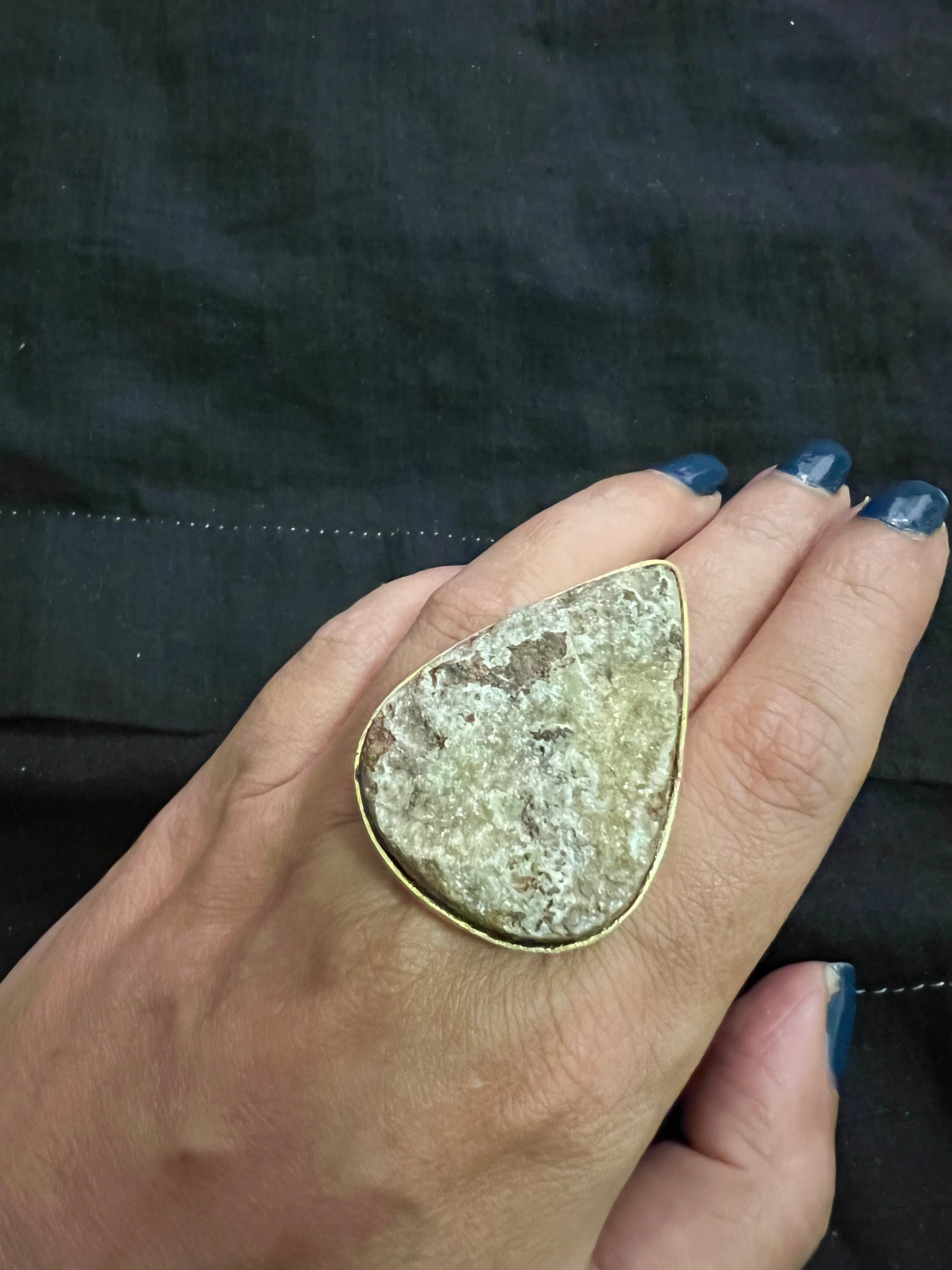 Druzy Gemstones Ring / Fashion Ring/ Fashion Lovers/ Stylish Ring/ One of a Kind Ring