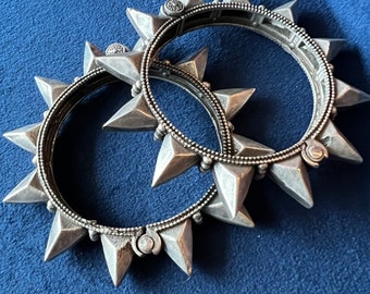 Elegant Brass Kadas - Premium Quality Silver Replica Set of Two