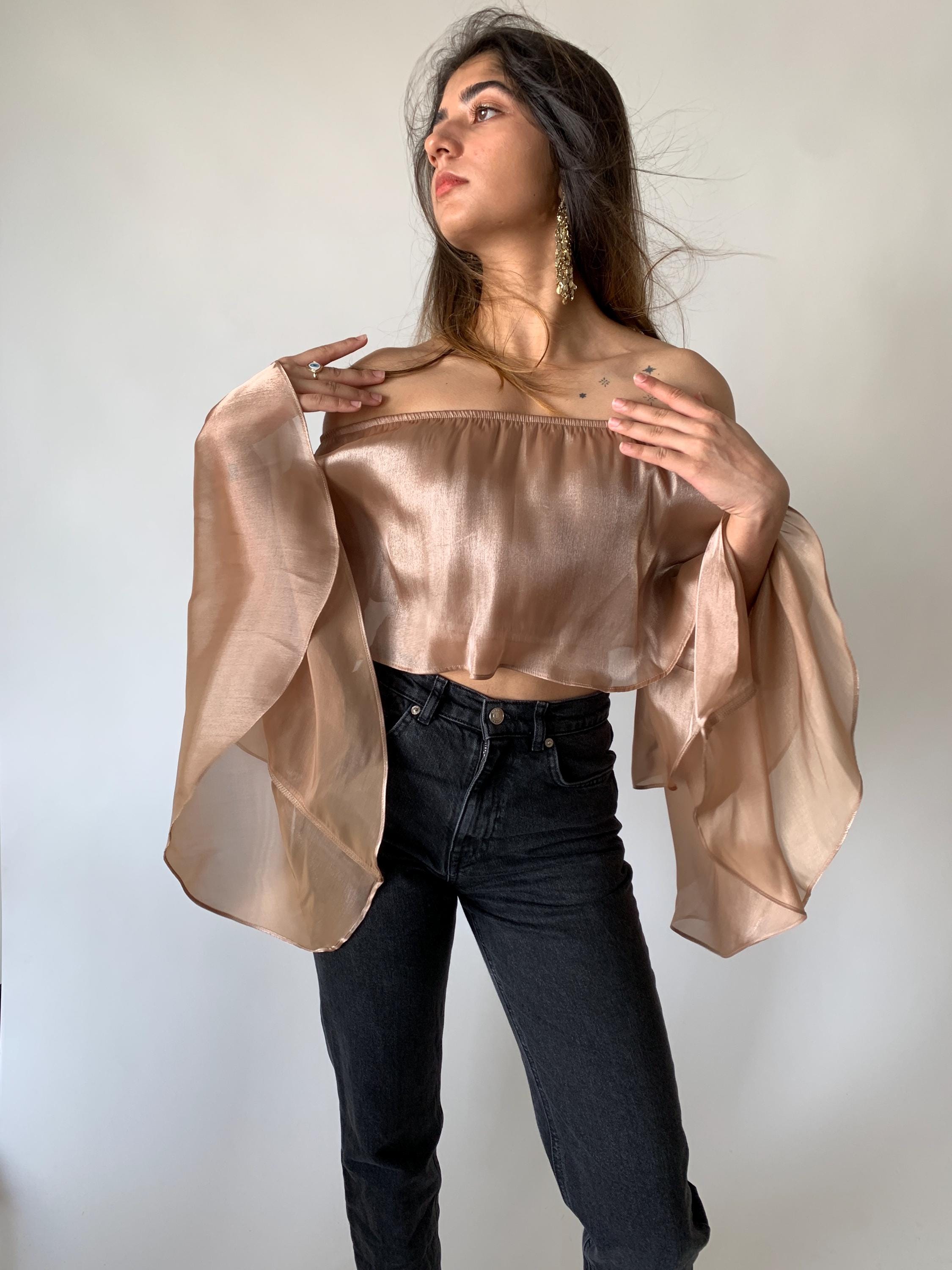 Gold Ruffles SABI Ruffles Top in Champagne Gold - Etsy