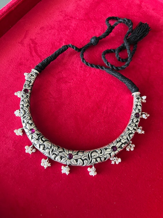 Silver hasli necklace clearance