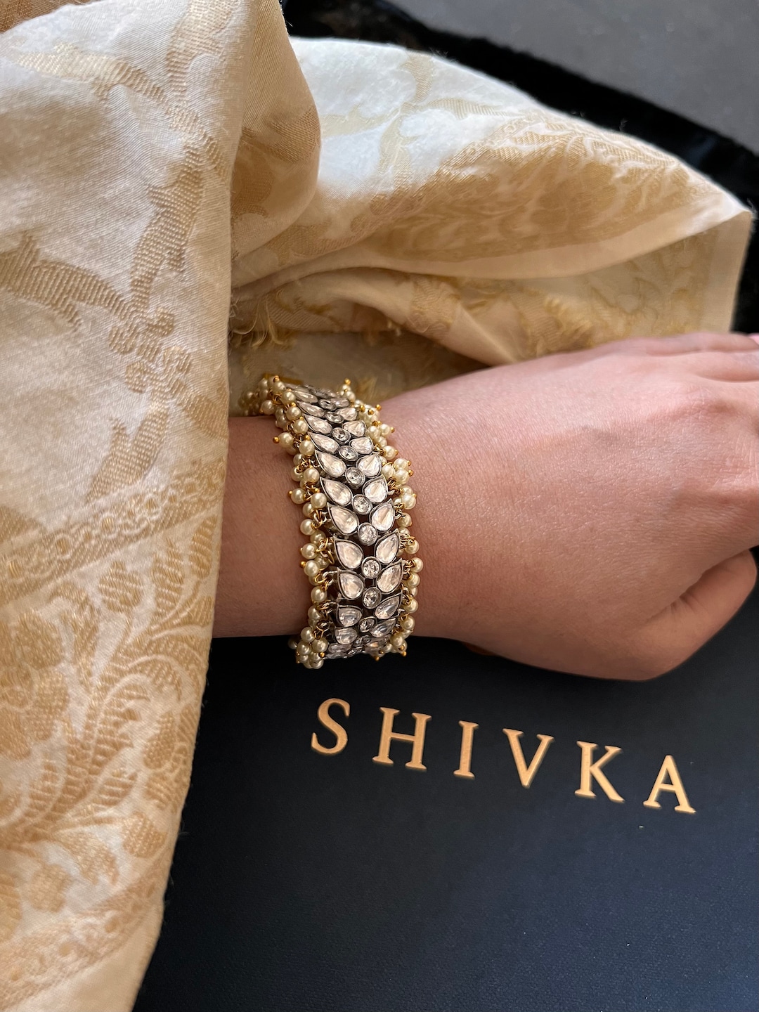 SHIVKA Scintillating Faux Diamond Bracelet/ Wedding Jewellery/ Indian