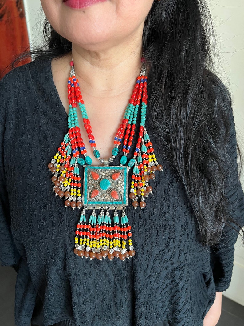 Himalayas Statement Handmade Turquoise Necklace