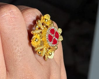 925 Silver Antique CZ Handmade Ring | Adjustable | SHIVKA