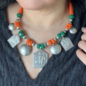 Tribal Pendant Thread Necklace