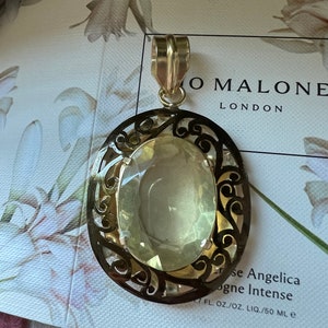 Lemon Quartz Pendant/ Statement Gemstone Pendant/ Stylish Pendant